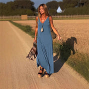 Women's Sleeveless Maxi Dress for Summer Comfort Polyester