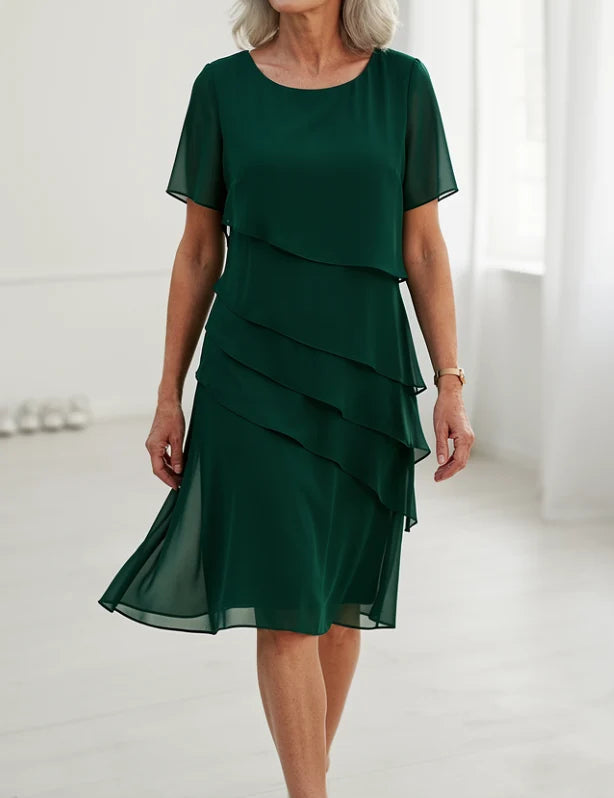 Belinda | Party Dress with Tiered Layers and Flutter Sleeves 3