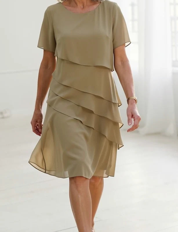 Belinda | Party Dress with Tiered Layers and Flutter Sleeves 4