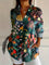 Blouse | Abstract Print Button-Front Top 2
