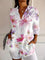 Blouse | Abstract Print Button-Front Top 3