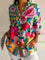 Blouse | Abstract Print Button-Front Top 4