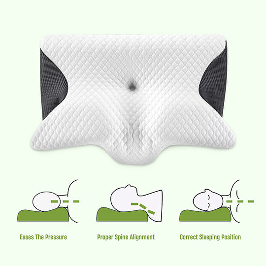 Butterfly Memory Foam Neck Pillow with Armrests for Side and Back Sleepers 2