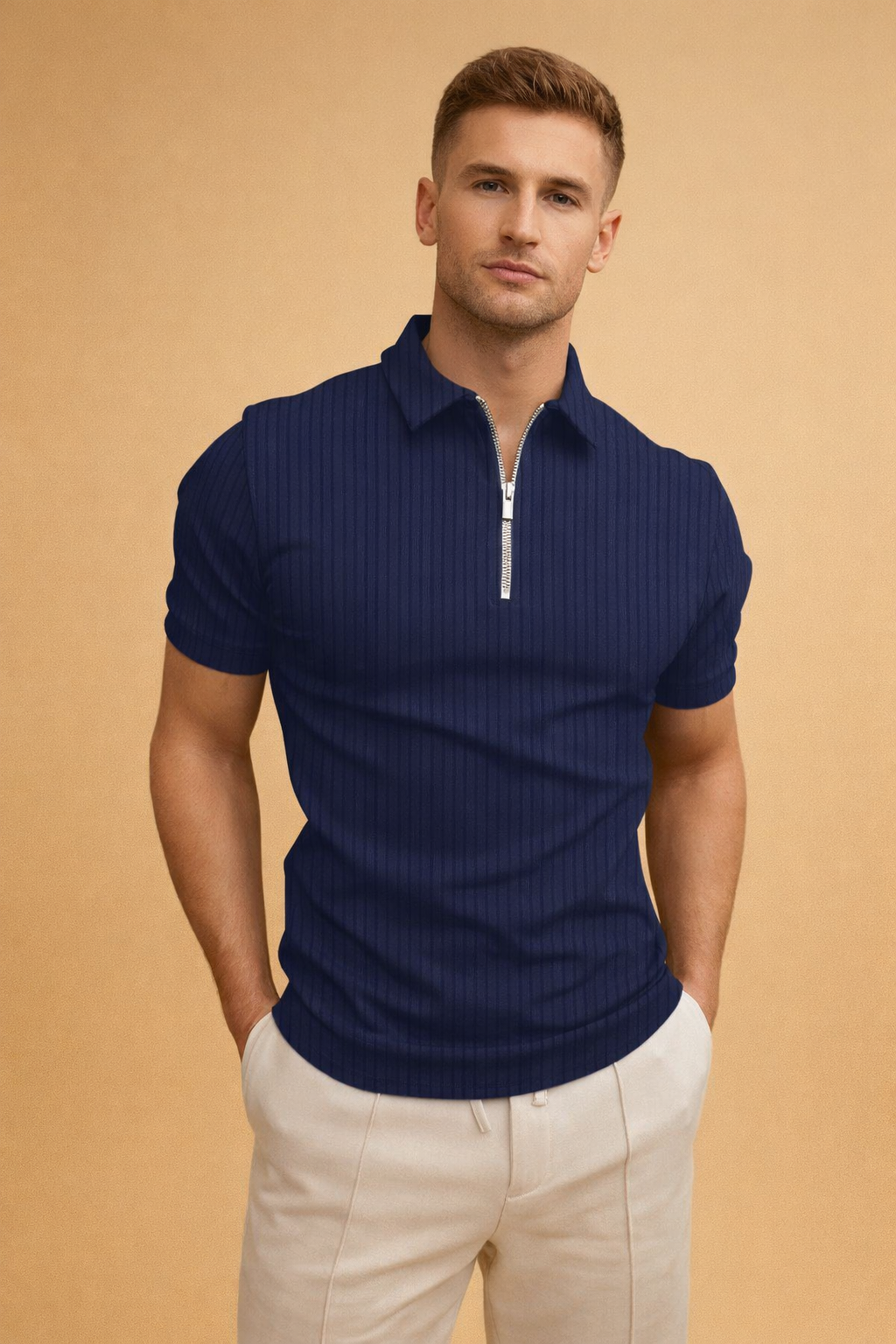 Davi | Men's Vertical Zip Polo 1