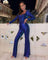Elegant Sequin Long Sleeve Flared Jumpsuit 0