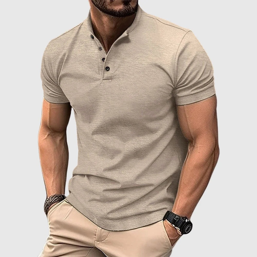 Emmett | Slim Fit Polo Shirt with Band Collar 2