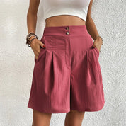 Fabiola | High Waisted Pleated Shorts with Pockets 1