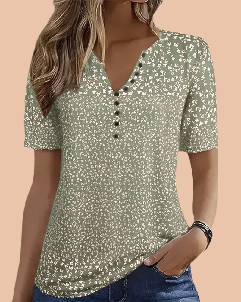 Flora | Short sleeve with a subtle pattern 1