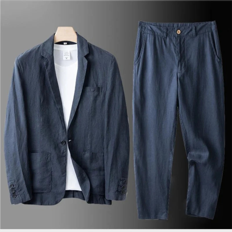Linen Set | Blazer & Wide-Leg Trousers Two-Piece 5