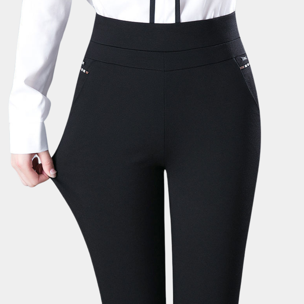 Marie | High Waisted Stretchable Pants 0