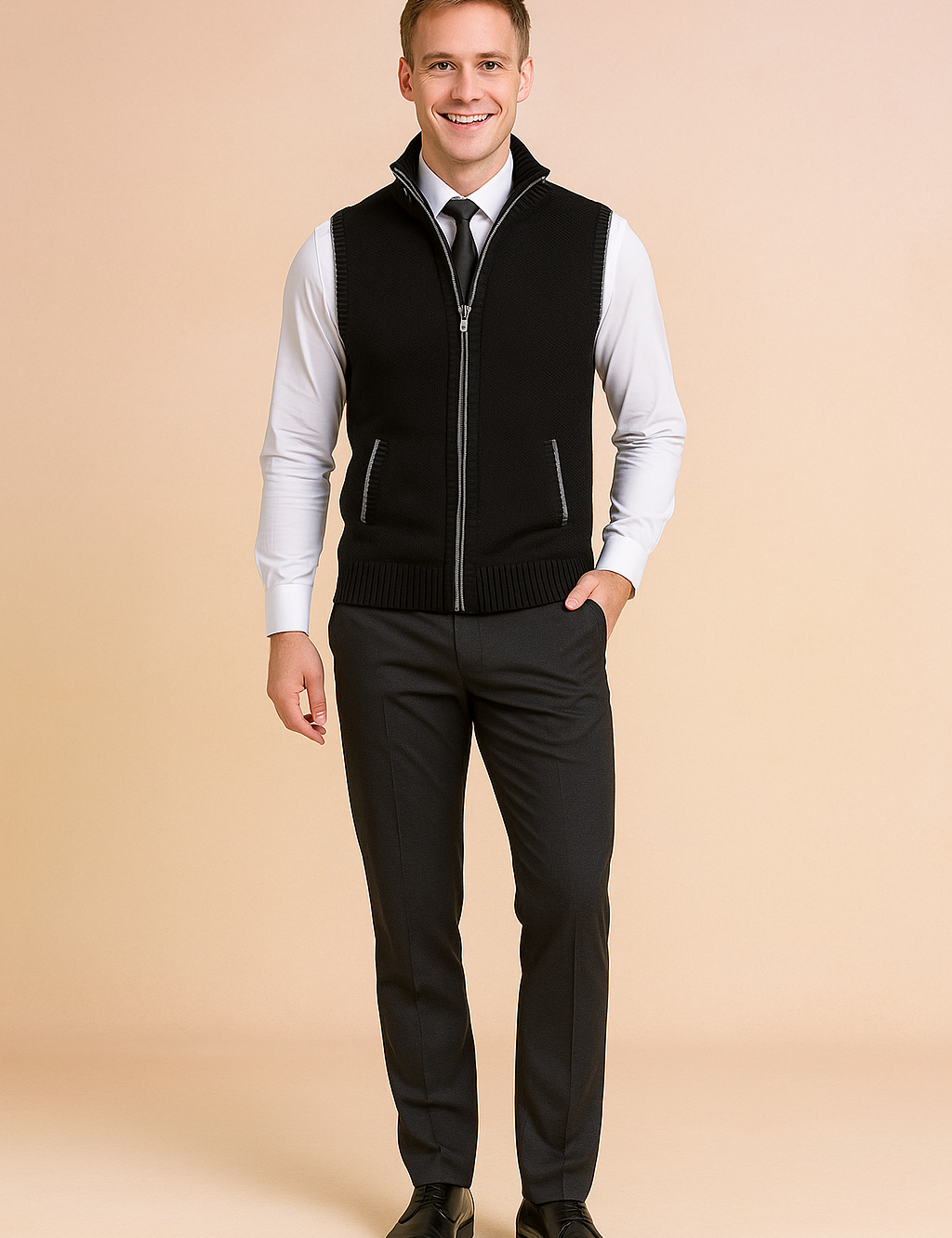 Men's Sleeveless Cardigan | Zipper 4