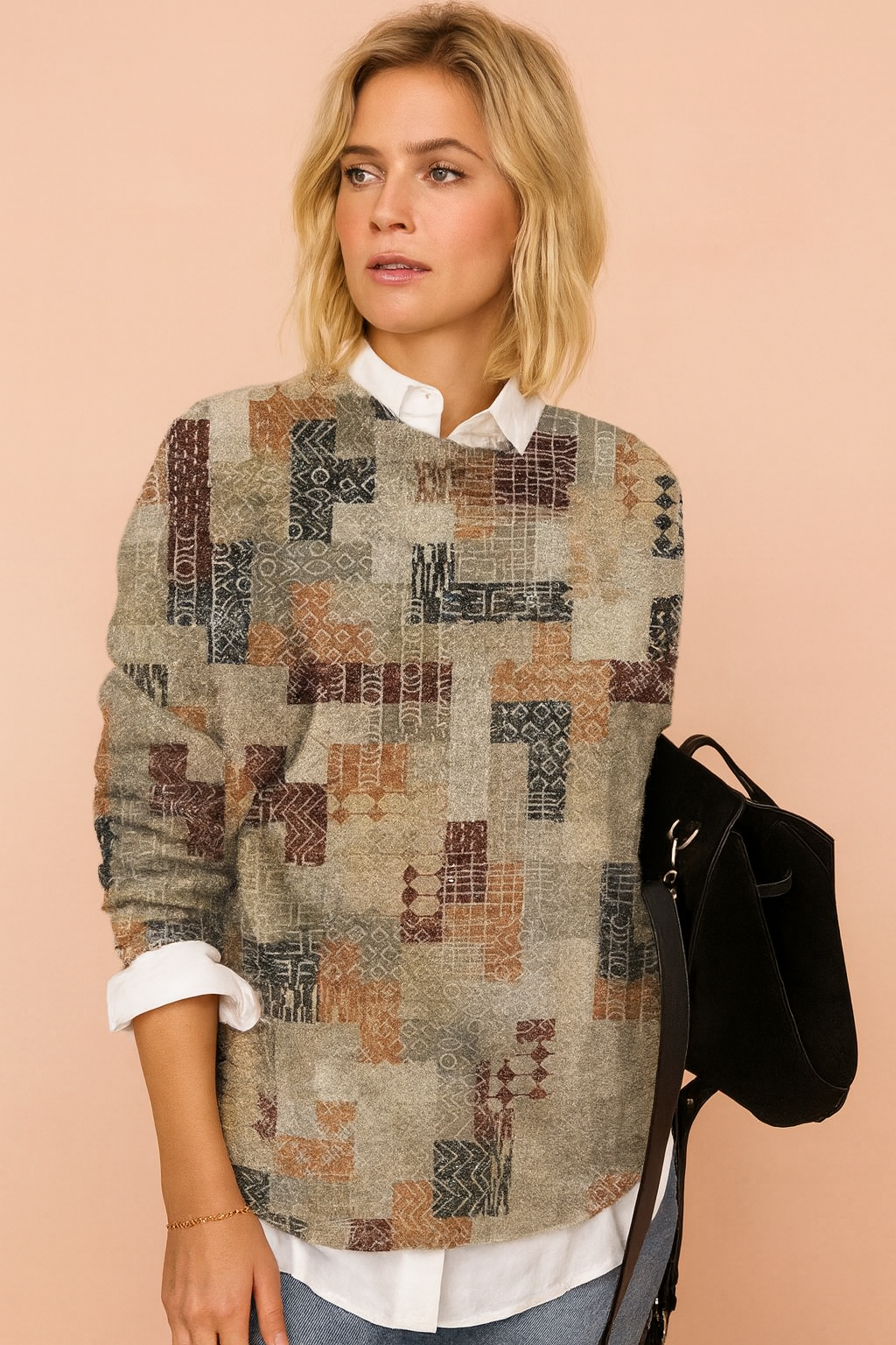 Nadia | Artistic Print Sweater 0