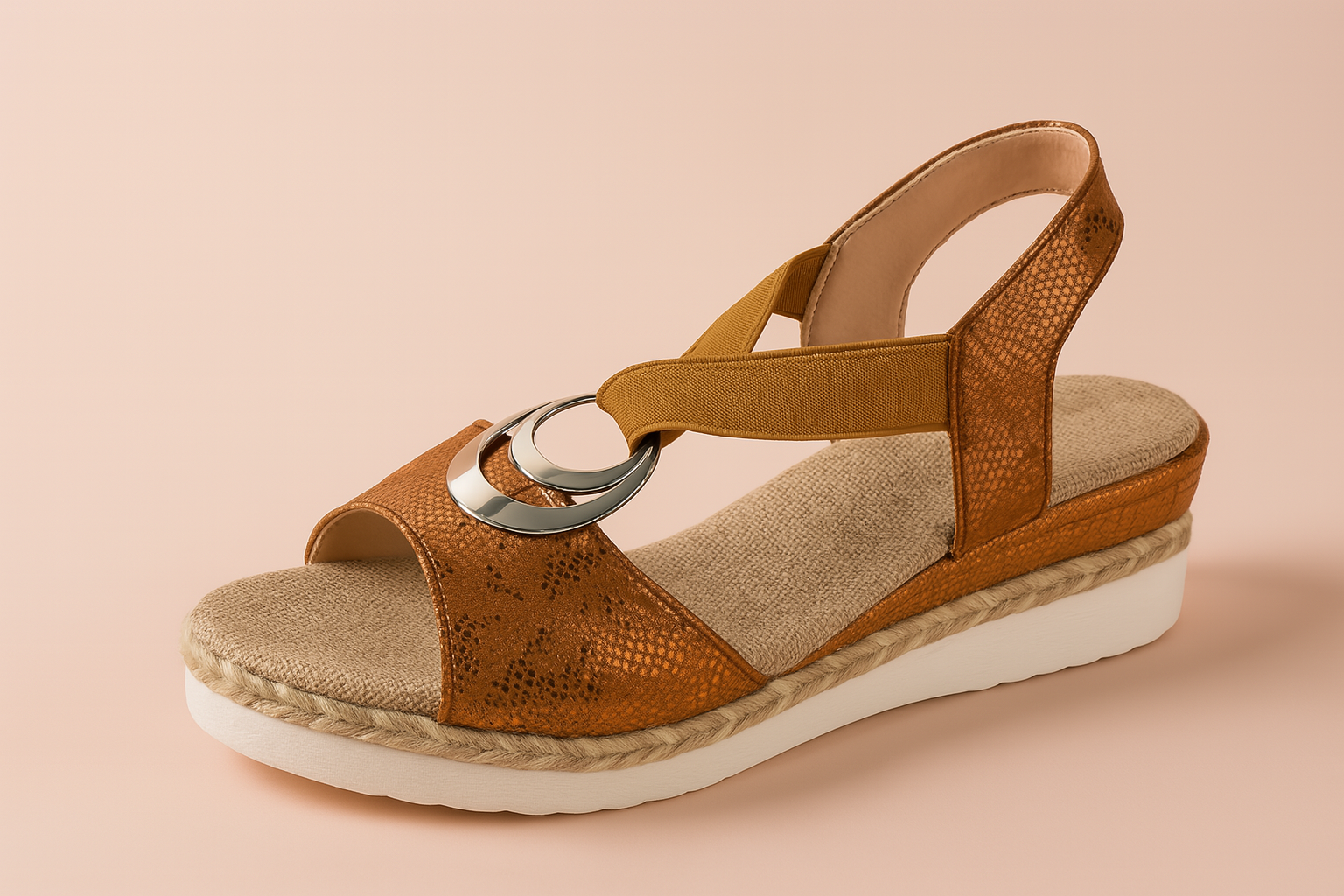 Nina | Sporty platform sandals with a decorative ring 1