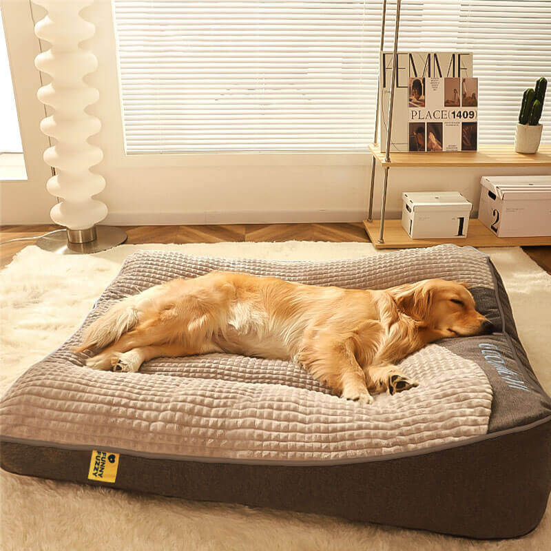 Orthopedic dog cushion bed – Large, thick dog bed with neck support and removable, washable cover 2
