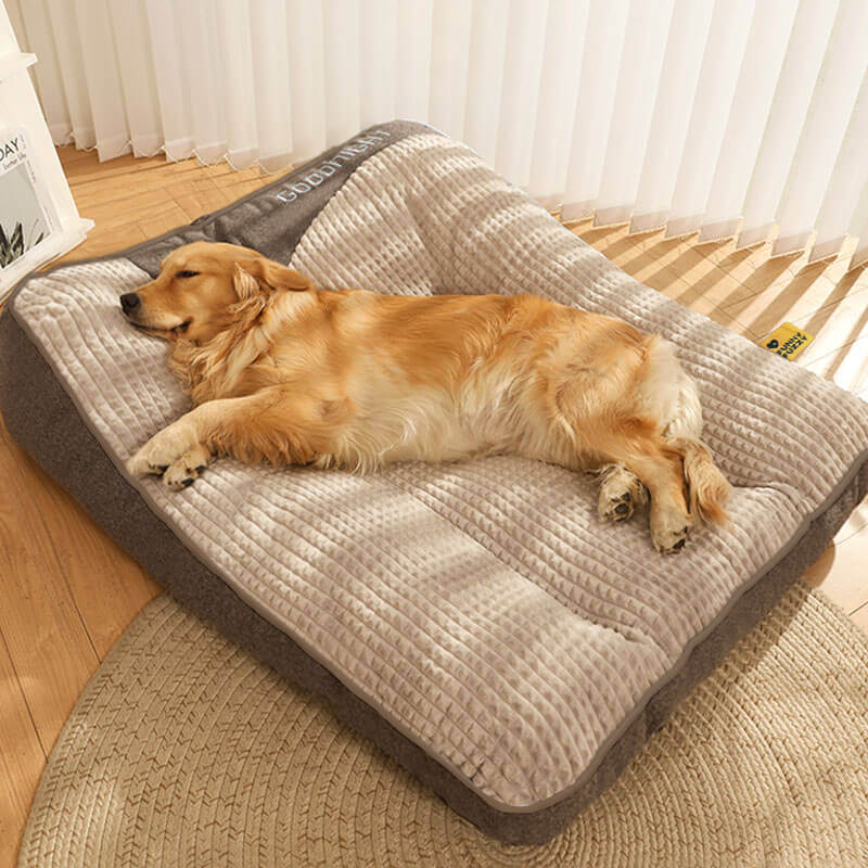 Orthopedic dog cushion bed – Large, thick dog bed with neck support and removable, washable cover 3