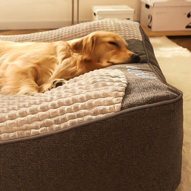 Orthopedic dog cushion bed – Large, thick dog bed with neck support and removable, washable cover 4