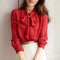 Polka Dot Tie-Neck Blouse 2