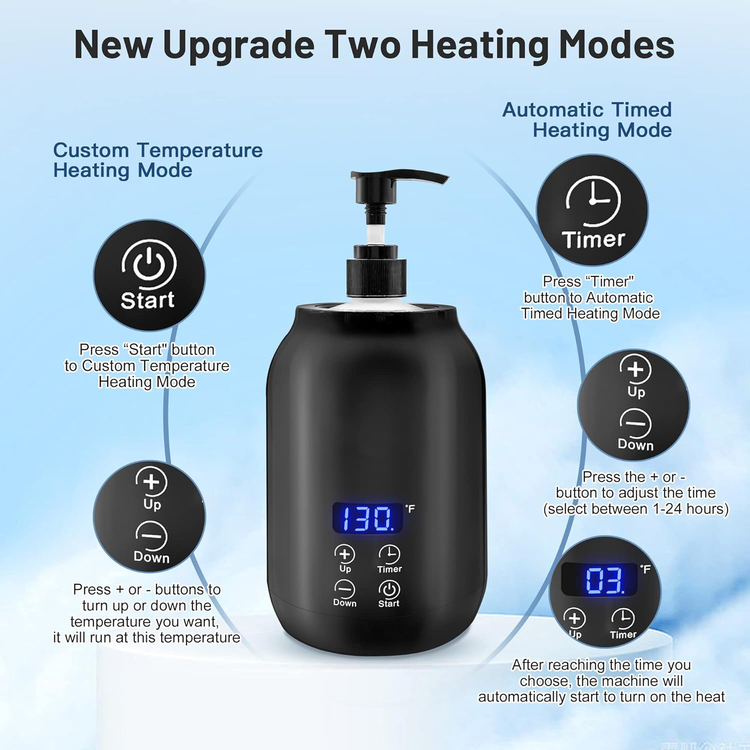 Portable Electric Massage Oil Warmer with Digital Display – Adjustable Temperature Heating for Soothing Massage Experience 2