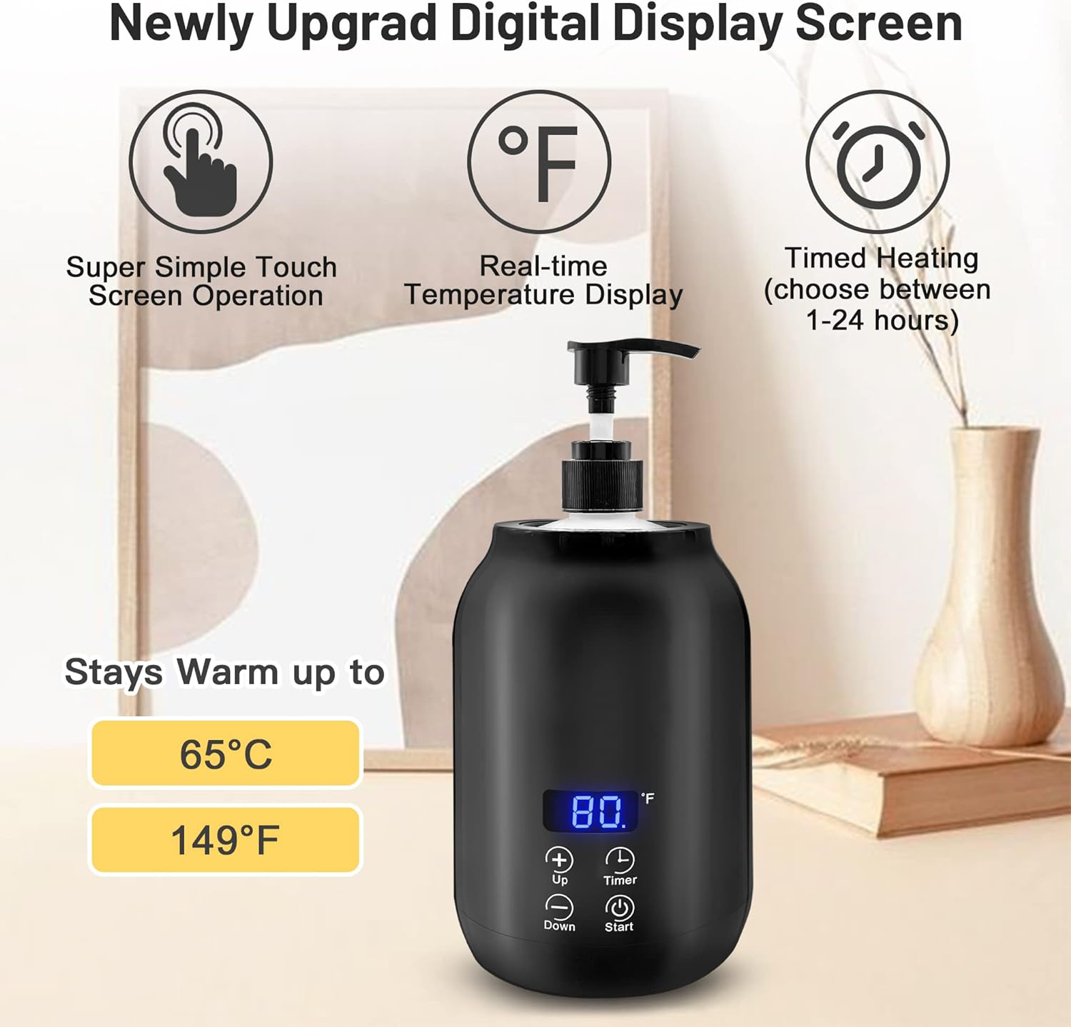 Portable Electric Massage Oil Warmer with Digital Display – Adjustable Temperature Heating for Soothing Massage Experience 4
