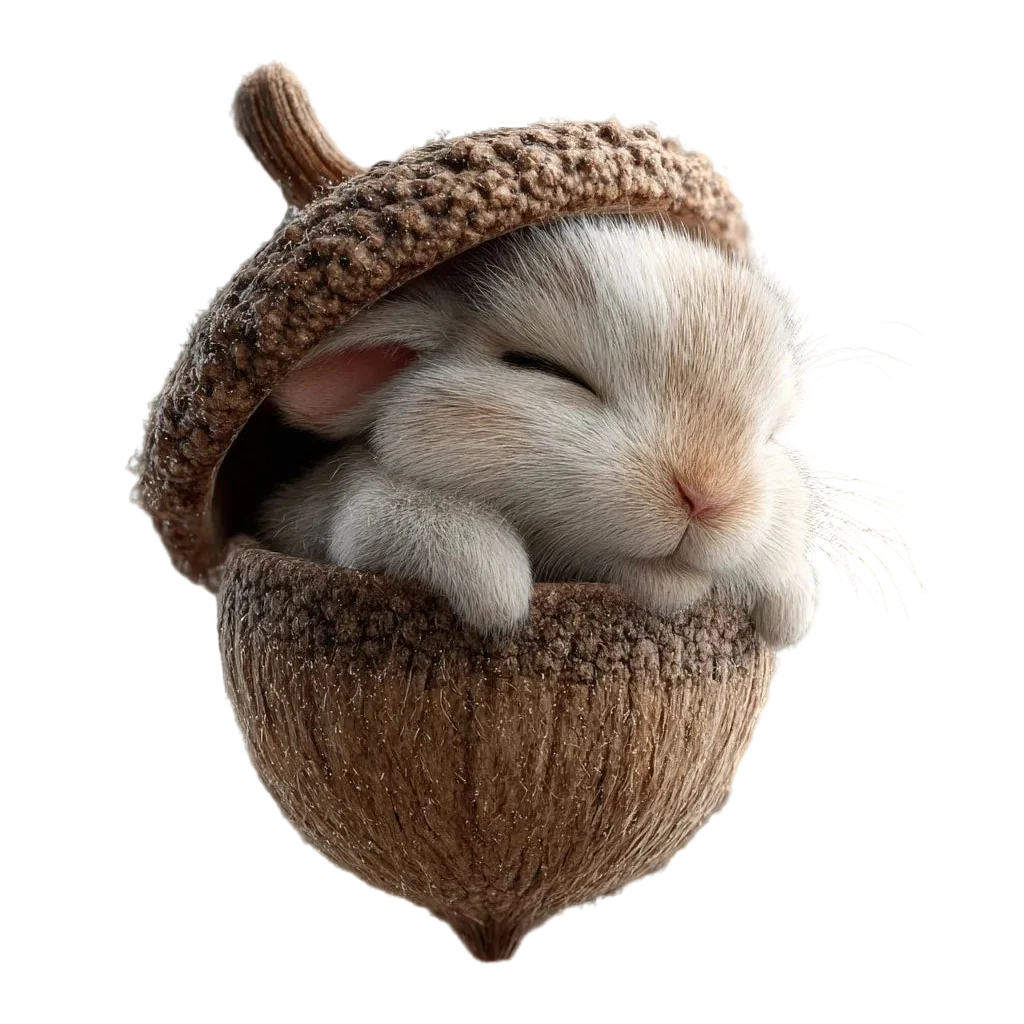 Sleeping Woodland Animal Acorn Resin LED Figurine Christmas Ornament 0