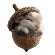 Sleeping Woodland Animal Acorn Resin LED Figurine Christmas Ornament 0