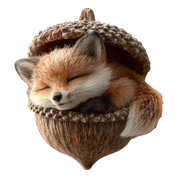 Sleeping Woodland Animal Acorn Resin LED Figurine Christmas Ornament 4