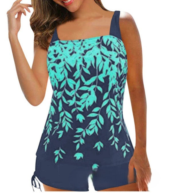 2-piece swimsuit with low-waisted shorts
