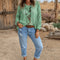 Women's Bohemian Crochet V-Neck Top 1