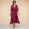 Women's Chiffon Midi Dress with V-Neck and Tie Waist 3