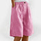 Women's High-Waisted Bermuda Shorts with Elastic Waist 5
