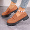 Women's Platform Loafers with Heavy-Duty Treaded Rubber Outsole and Decorative Saddle Strap 2