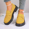 Women's Platform Loafers with Heavy-Duty Treaded Rubber Outsole and Decorative Saddle Strap 3