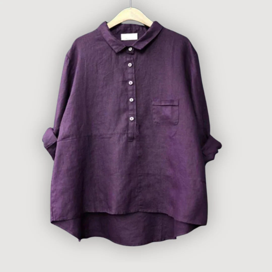 Women’s Relaxed Fit Linen Button-Up Blouse 4