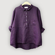 Women’s Relaxed Fit Linen Button-Up Blouse 4