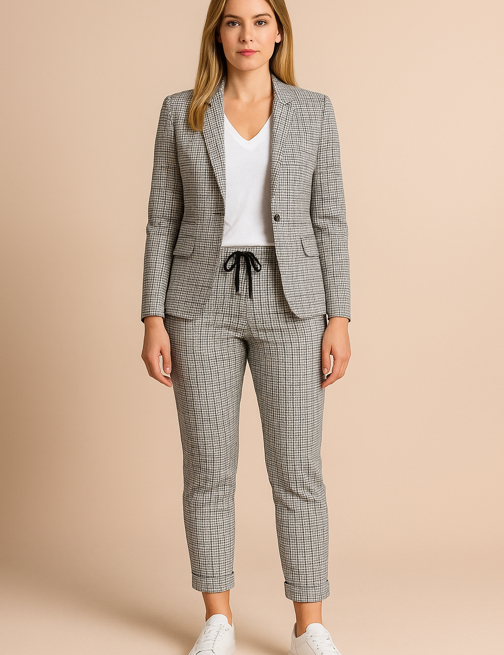 Women's Suit for Casual Elegance Comfortable Fabric Blend Pant Suit 3