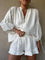 ZARA | Elegant V-Neck Shirt And Ruffle Shorts Set 0