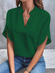 Women's Short Sleeve Blouse Comfortable Polyester Summer Top