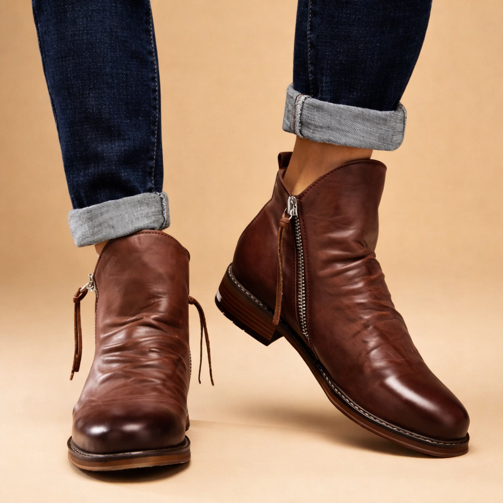 Lewis | Relaxed Zip-Up Ankle Boots for Effortless Smart Casual Looks