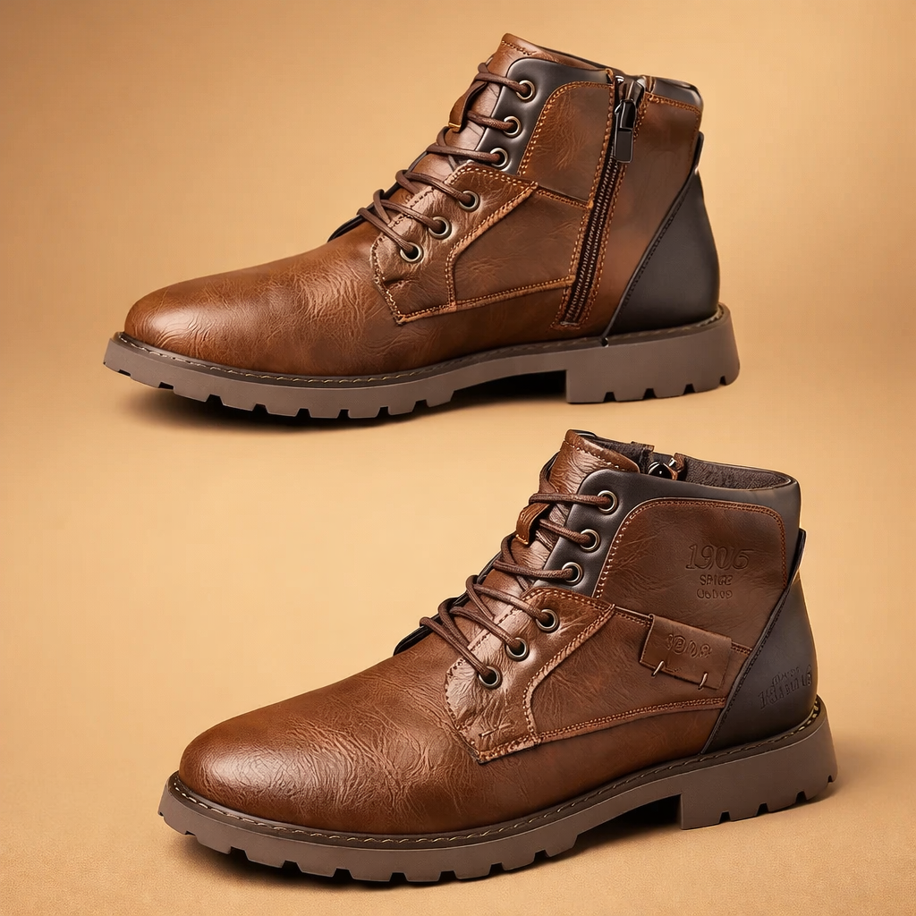brown-leather-ankle-boots-studio-model-pose-caramel-sand-background.png