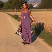 Women's Sleeveless Maxi Dress for Summer Comfort Polyester