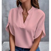 Women's Short Sleeve Blouse Comfortable Polyester Summer Top
