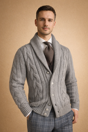 Rasmus | Men's Casual Knitted Button Cardigan | Warm