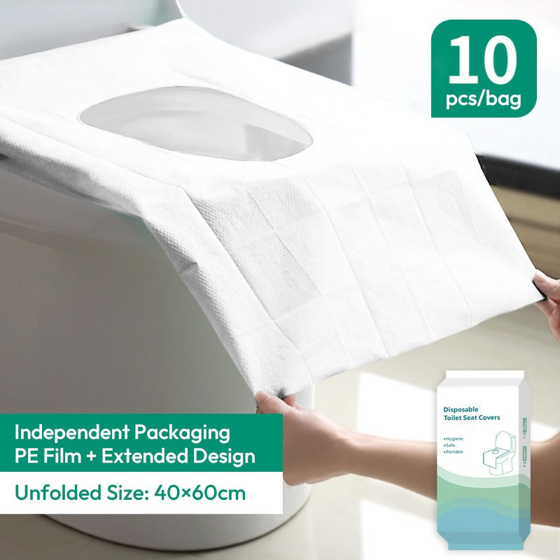 Disposable Toilet Seat Covers 100-Pack | Double-Layer Waterproof | Individually Wrapped