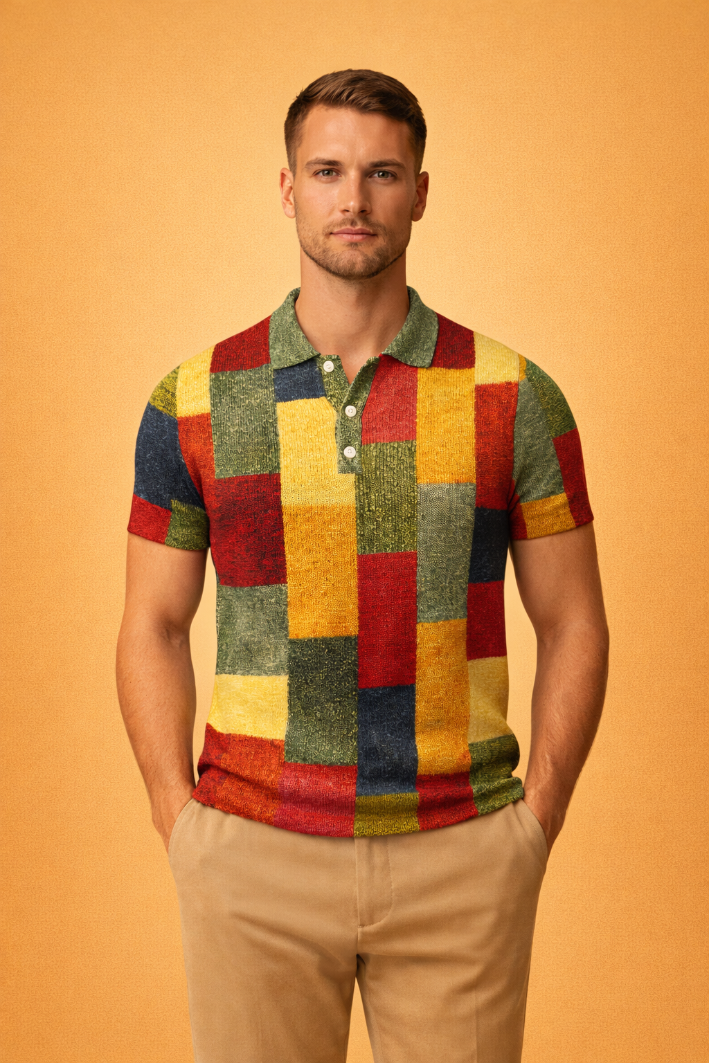 Peter | Men's modern checkered polo shirt for everyday comfort