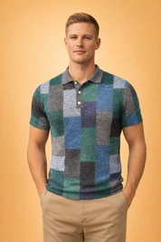 Peter | Men's modern checkered polo shirt for everyday comfort
